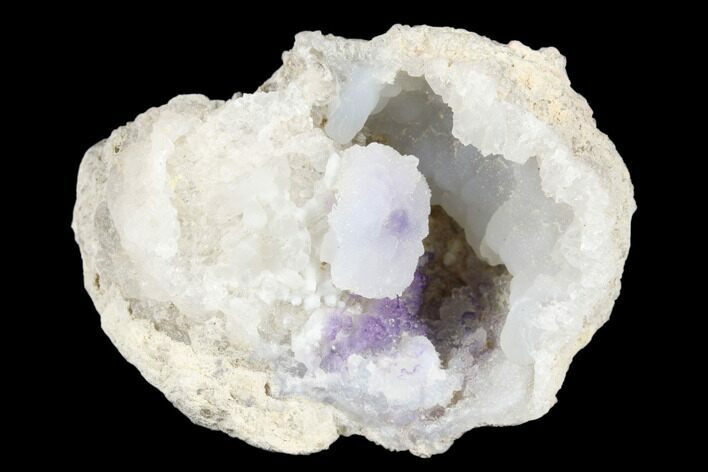 Purple Fluorite & Chalcedony Geode Section - Fluorescent! #182398